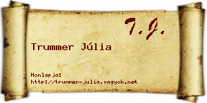 Trummer Júlia névjegykártya